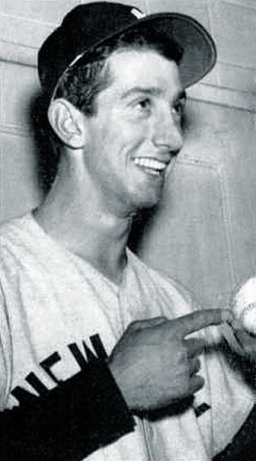 Billy Martin smiling in his New York Yankees uniform, 1954